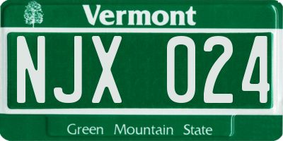VT license plate NJX024