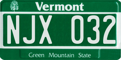 VT license plate NJX032