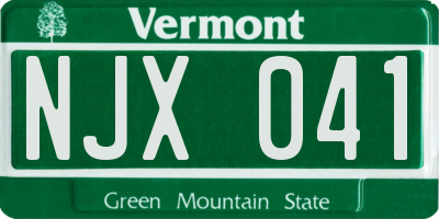 VT license plate NJX041