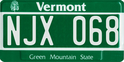 VT license plate NJX068