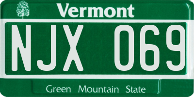 VT license plate NJX069