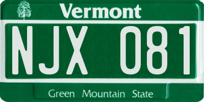 VT license plate NJX081