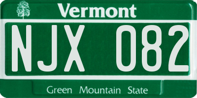 VT license plate NJX082