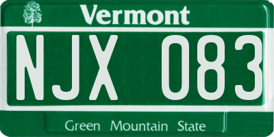 VT license plate NJX083
