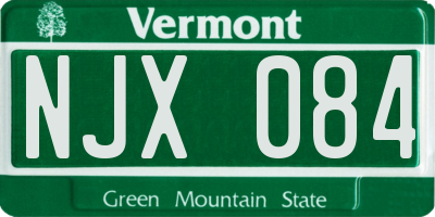 VT license plate NJX084