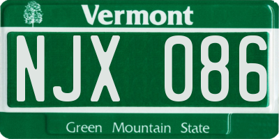 VT license plate NJX086