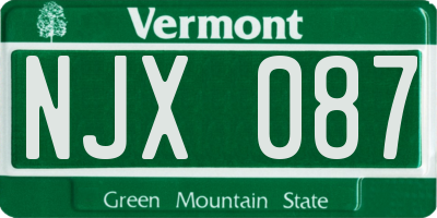 VT license plate NJX087