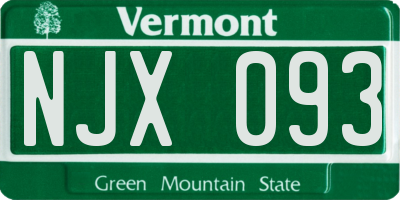 VT license plate NJX093