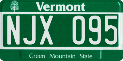 VT license plate NJX095