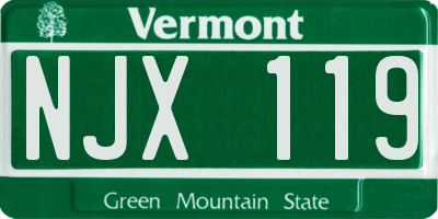 VT license plate NJX119