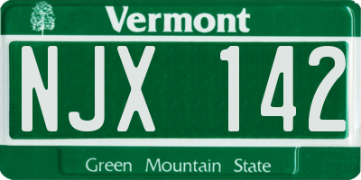 VT license plate NJX142