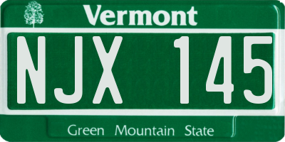 VT license plate NJX145