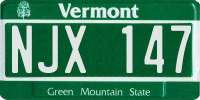 VT license plate NJX147