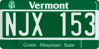 VT license plate NJX153