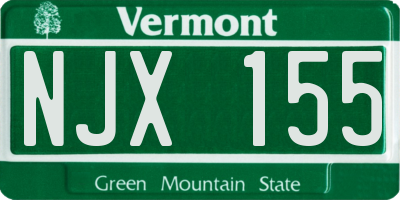 VT license plate NJX155