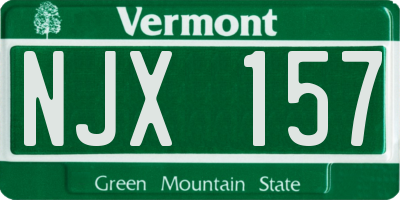 VT license plate NJX157