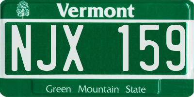 VT license plate NJX159
