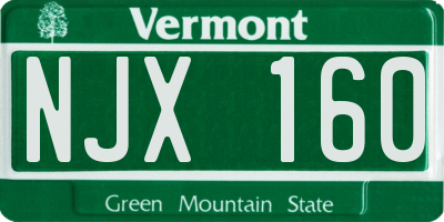 VT license plate NJX160