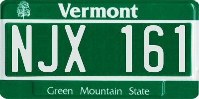 VT license plate NJX161