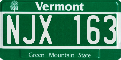VT license plate NJX163