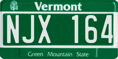 VT license plate NJX164