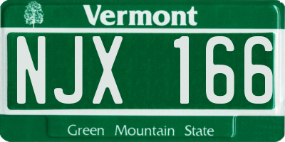 VT license plate NJX166