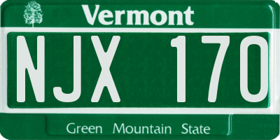 VT license plate NJX170
