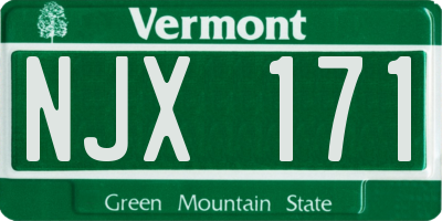 VT license plate NJX171