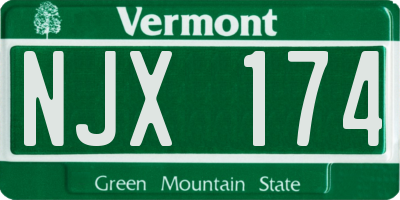 VT license plate NJX174