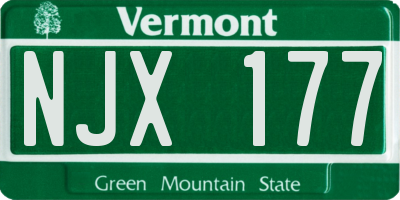 VT license plate NJX177