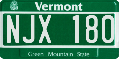 VT license plate NJX180
