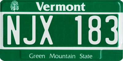 VT license plate NJX183