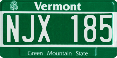 VT license plate NJX185
