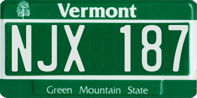 VT license plate NJX187