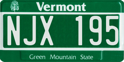 VT license plate NJX195