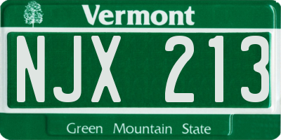 VT license plate NJX213