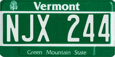 VT license plate NJX244