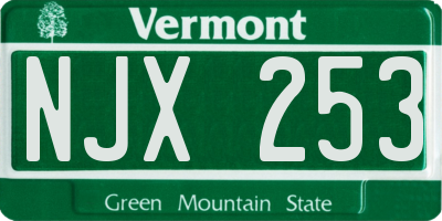 VT license plate NJX253