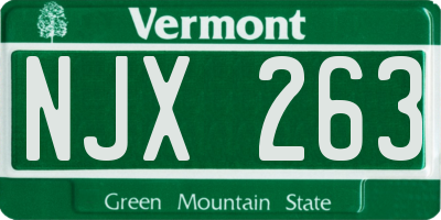 VT license plate NJX263