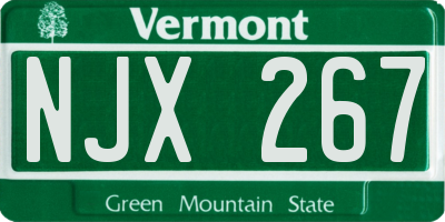 VT license plate NJX267