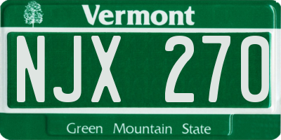 VT license plate NJX270