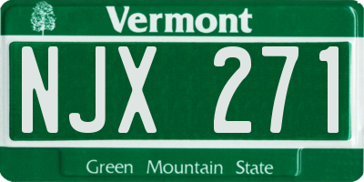 VT license plate NJX271