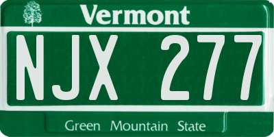 VT license plate NJX277