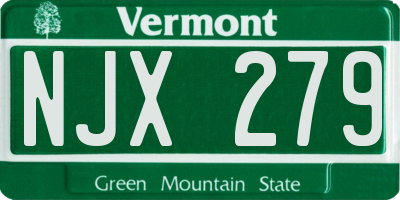 VT license plate NJX279