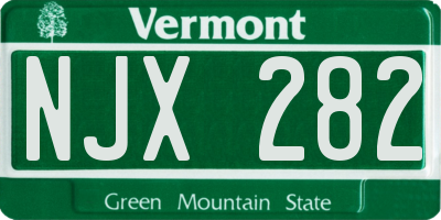 VT license plate NJX282
