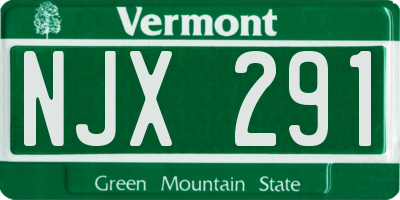 VT license plate NJX291