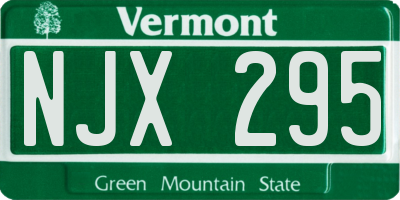 VT license plate NJX295