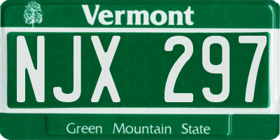 VT license plate NJX297