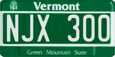VT license plate NJX300