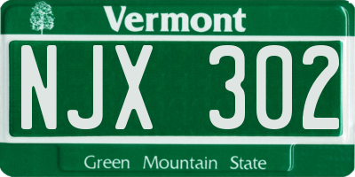 VT license plate NJX302